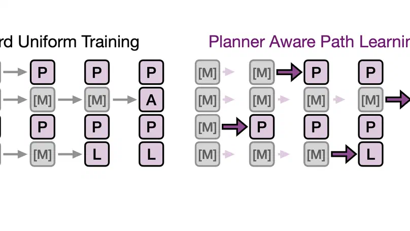 Planner Aware Path Learning in Diffusion Language Models Training